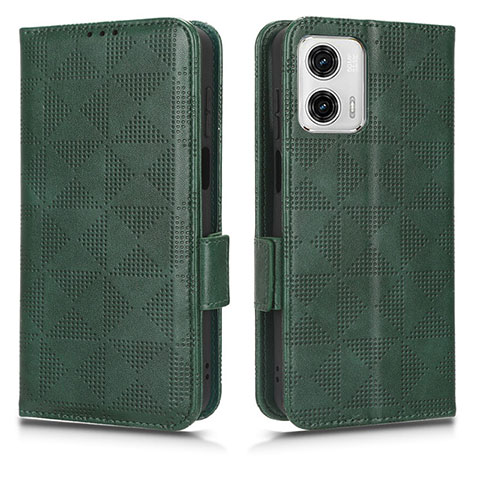 Custodia Portafoglio In Pelle Cover con Supporto C02X per Motorola Moto G53 5G Verde