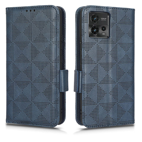 Custodia Portafoglio In Pelle Cover con Supporto C02X per Motorola Moto G72 Blu