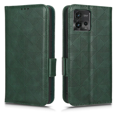 Custodia Portafoglio In Pelle Cover con Supporto C02X per Motorola Moto G72 Verde