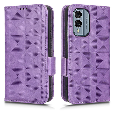 Custodia Portafoglio In Pelle Cover con Supporto C02X per Nokia X30 5G Viola