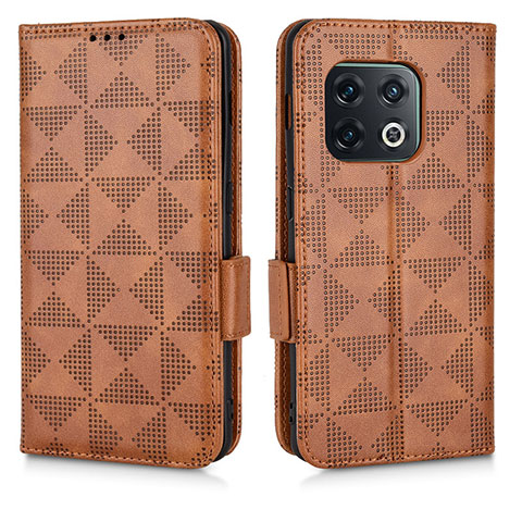 Custodia Portafoglio In Pelle Cover con Supporto C02X per OnePlus 10 Pro 5G Marrone