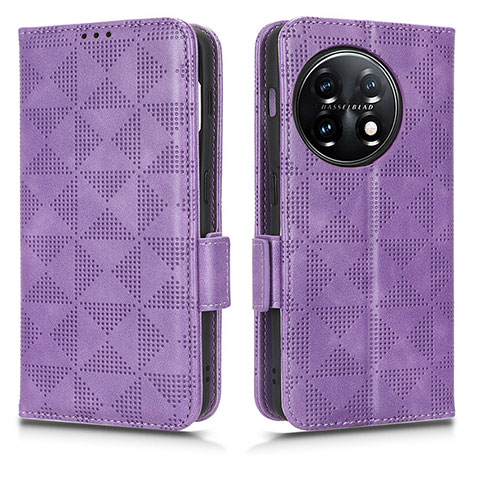 Custodia Portafoglio In Pelle Cover con Supporto C02X per OnePlus 11 5G Viola