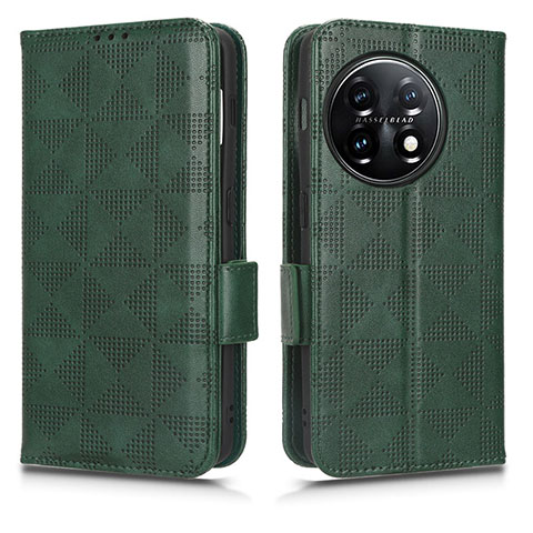 Custodia Portafoglio In Pelle Cover con Supporto C02X per OnePlus Ace 2 5G Verde