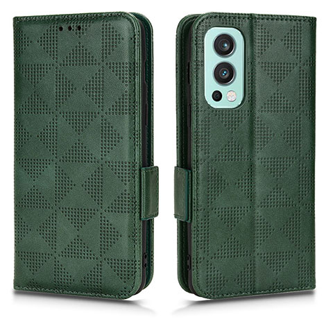 Custodia Portafoglio In Pelle Cover con Supporto C02X per OnePlus Nord 2 5G Verde