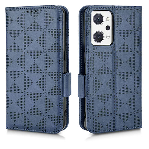 Custodia Portafoglio In Pelle Cover con Supporto C02X per Oppo Reno7 A Blu