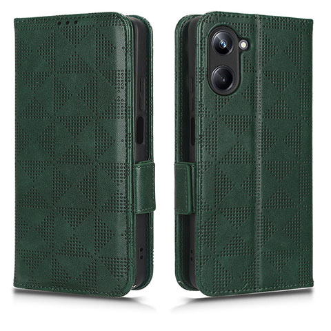 Custodia Portafoglio In Pelle Cover con Supporto C02X per Realme 10 4G Verde