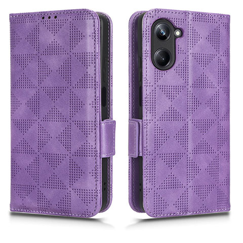 Custodia Portafoglio In Pelle Cover con Supporto C02X per Realme 10 4G Viola