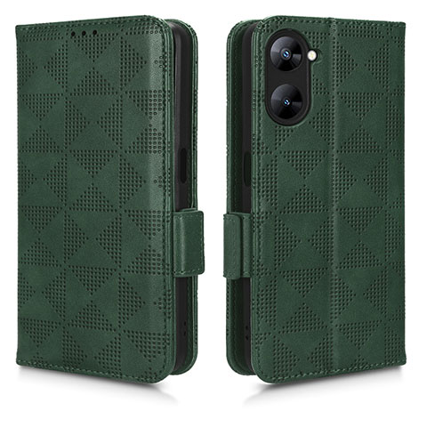 Custodia Portafoglio In Pelle Cover con Supporto C02X per Realme 10S 5G Verde