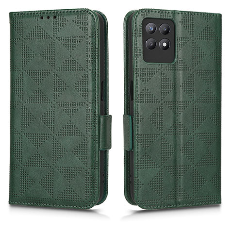 Custodia Portafoglio In Pelle Cover con Supporto C02X per Realme 8i Verde