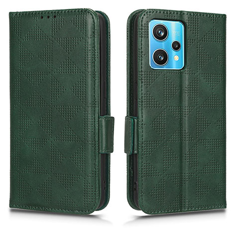 Custodia Portafoglio In Pelle Cover con Supporto C02X per Realme 9 4G Verde