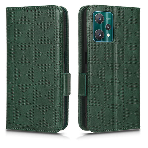 Custodia Portafoglio In Pelle Cover con Supporto C02X per Realme 9 5G Verde