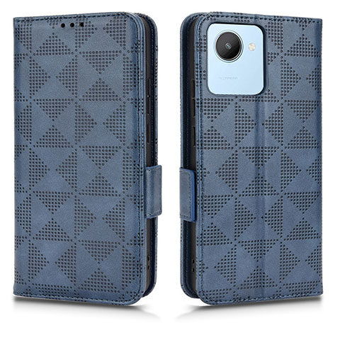 Custodia Portafoglio In Pelle Cover con Supporto C02X per Realme C30 Blu