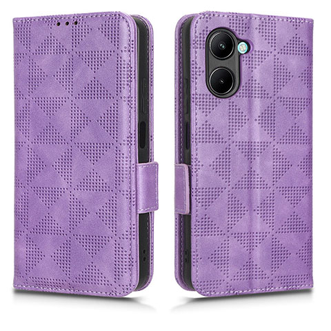 Custodia Portafoglio In Pelle Cover con Supporto C02X per Realme C33 (2023) Viola