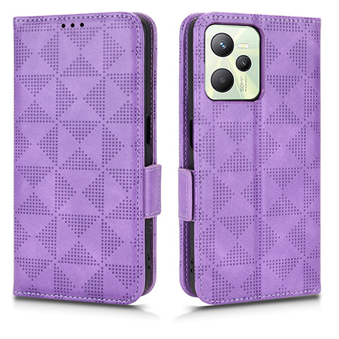 Custodia Portafoglio In Pelle Cover con Supporto C02X per Realme C35 Viola