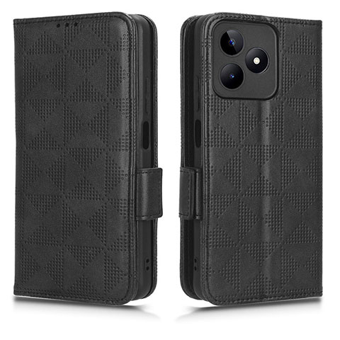 Custodia Portafoglio In Pelle Cover con Supporto C02X per Realme C53 Nero