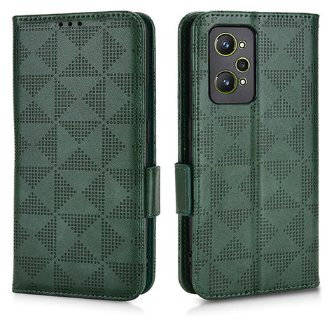 Custodia Portafoglio In Pelle Cover con Supporto C02X per Realme GT2 5G Verde