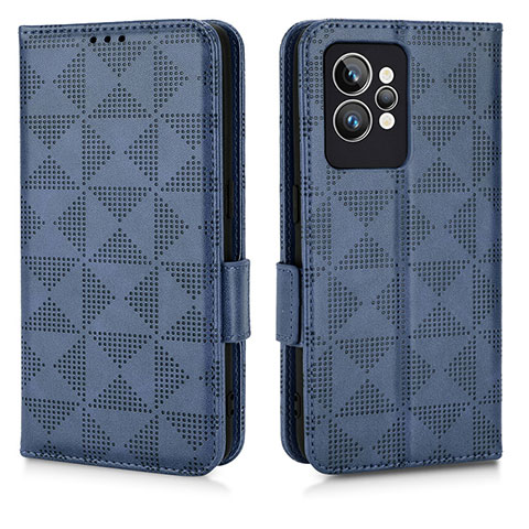 Custodia Portafoglio In Pelle Cover con Supporto C02X per Realme GT2 Pro 5G Blu