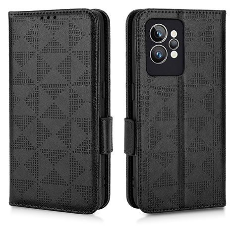 Custodia Portafoglio In Pelle Cover con Supporto C02X per Realme GT2 Pro 5G Nero