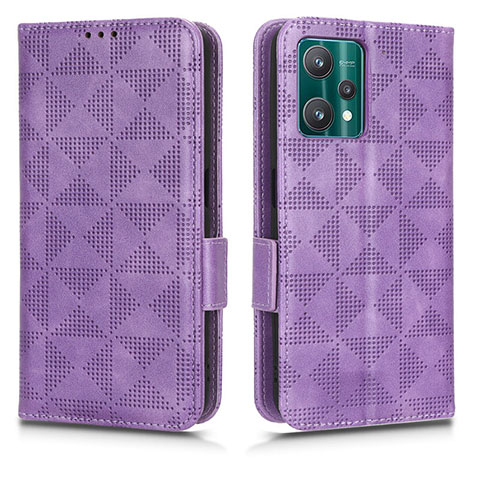 Custodia Portafoglio In Pelle Cover con Supporto C02X per Realme Q5 5G Viola