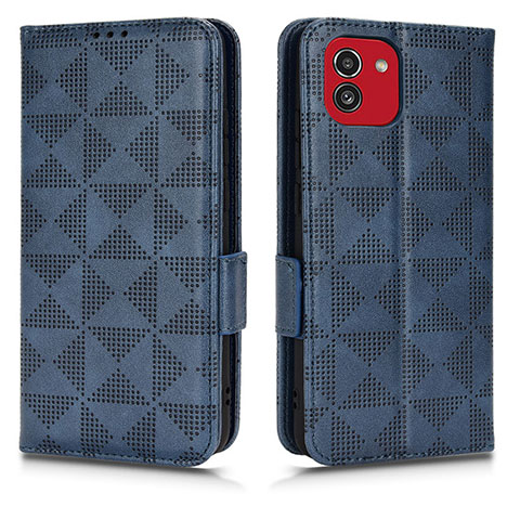 Custodia Portafoglio In Pelle Cover con Supporto C02X per Samsung Galaxy A03 Blu