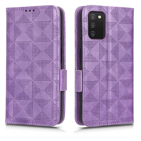 Custodia Portafoglio In Pelle Cover con Supporto C02X per Samsung Galaxy A03s Viola