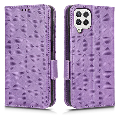 Custodia Portafoglio In Pelle Cover con Supporto C02X per Samsung Galaxy A12 Nacho Viola