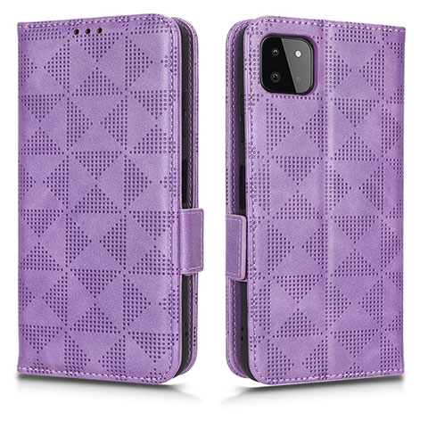 Custodia Portafoglio In Pelle Cover con Supporto C02X per Samsung Galaxy A22 5G Viola