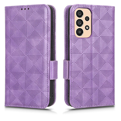 Custodia Portafoglio In Pelle Cover con Supporto C02X per Samsung Galaxy A23 4G Viola