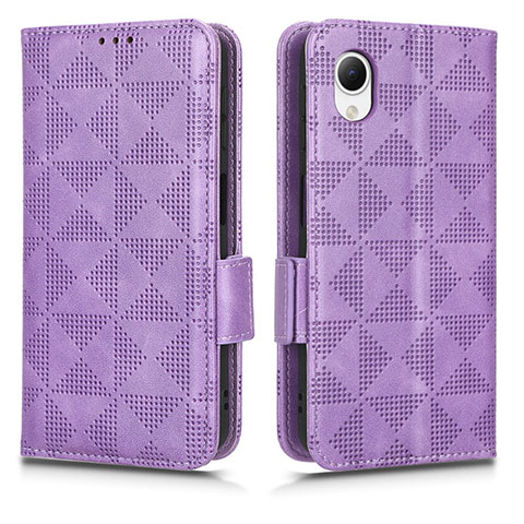 Custodia Portafoglio In Pelle Cover con Supporto C02X per Samsung Galaxy A23 5G SC-56C Viola