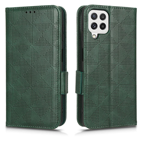 Custodia Portafoglio In Pelle Cover con Supporto C02X per Samsung Galaxy F12 Verde