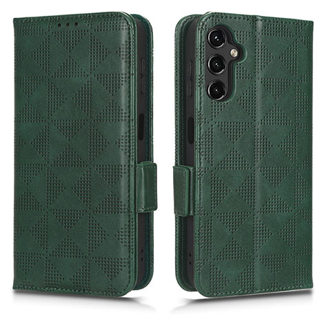 Custodia Portafoglio In Pelle Cover con Supporto C02X per Samsung Galaxy Jump3 5G Verde