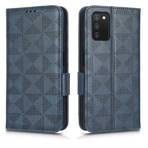 Custodia Portafoglio In Pelle Cover con Supporto C02X per Samsung Galaxy M02s Blu