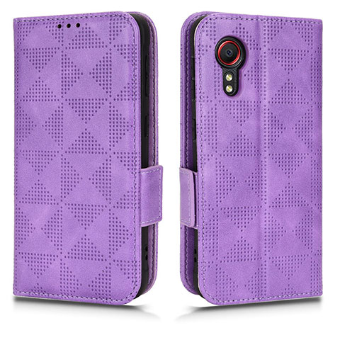 Custodia Portafoglio In Pelle Cover con Supporto C02X per Samsung Galaxy XCover 5 SM-G525F Viola