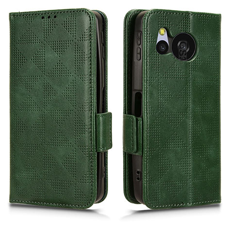 Custodia Portafoglio In Pelle Cover con Supporto C02X per Sharp Aquos Sense8 Verde