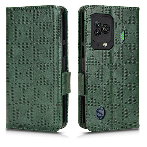 Custodia Portafoglio In Pelle Cover con Supporto C02X per Xiaomi Black Shark 5 5G Verde