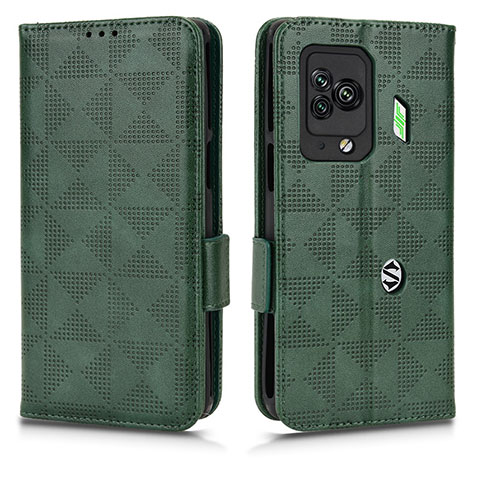 Custodia Portafoglio In Pelle Cover con Supporto C02X per Xiaomi Black Shark 5 Pro 5G Verde