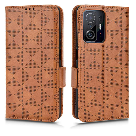 Custodia Portafoglio In Pelle Cover con Supporto C02X per Xiaomi Mi 11T Pro 5G Marrone