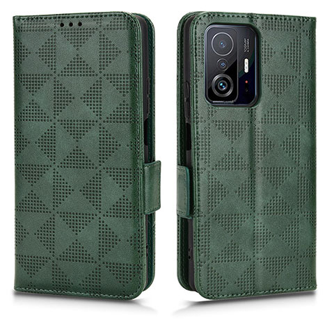 Custodia Portafoglio In Pelle Cover con Supporto C02X per Xiaomi Mi 11T Pro 5G Verde