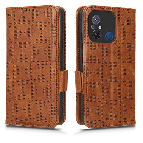 Custodia Portafoglio In Pelle Cover con Supporto C02X per Xiaomi Poco C55 Marrone