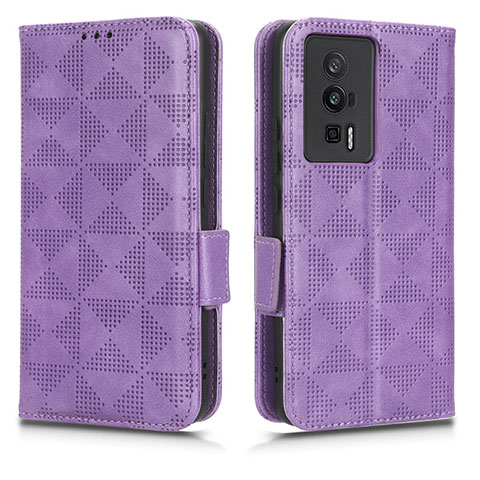 Custodia Portafoglio In Pelle Cover con Supporto C02X per Xiaomi Poco F5 Pro 5G Viola