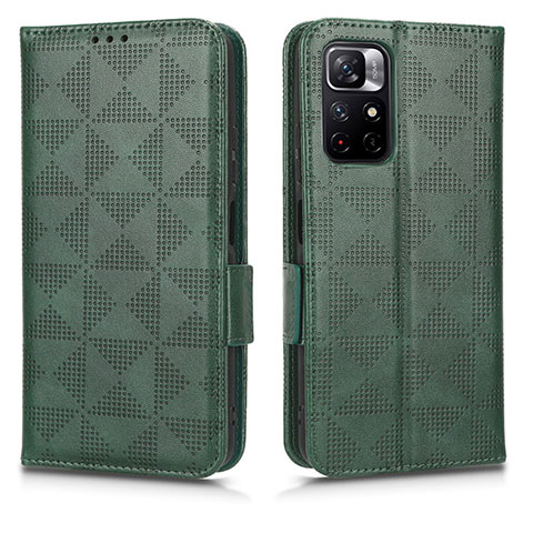 Custodia Portafoglio In Pelle Cover con Supporto C02X per Xiaomi Poco M4 Pro 5G Verde