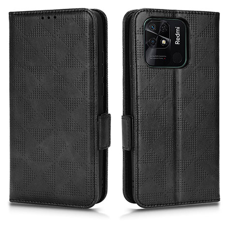 Custodia Portafoglio In Pelle Cover con Supporto C02X per Xiaomi Redmi 10 India Nero