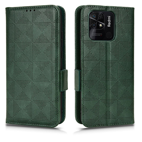 Custodia Portafoglio In Pelle Cover con Supporto C02X per Xiaomi Redmi 10 India Verde