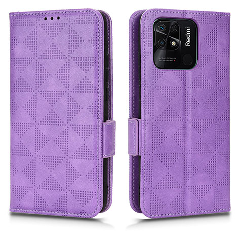 Custodia Portafoglio In Pelle Cover con Supporto C02X per Xiaomi Redmi 10C 4G Viola