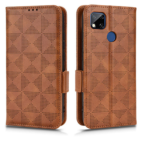 Custodia Portafoglio In Pelle Cover con Supporto C02X per Xiaomi Redmi 9 Activ Marrone