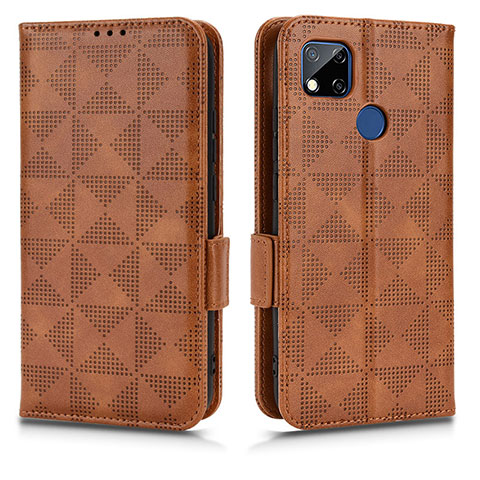 Custodia Portafoglio In Pelle Cover con Supporto C02X per Xiaomi Redmi 9C Marrone