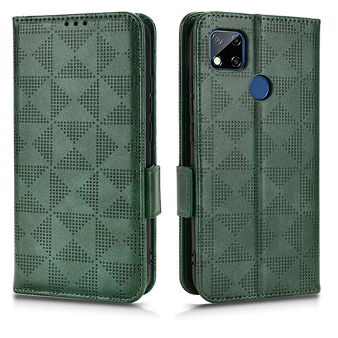 Custodia Portafoglio In Pelle Cover con Supporto C02X per Xiaomi Redmi 9C NFC Verde