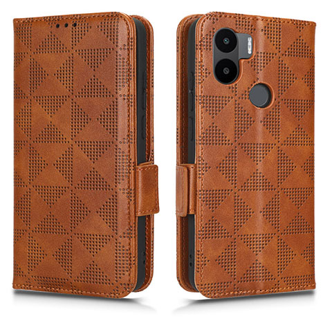 Custodia Portafoglio In Pelle Cover con Supporto C02X per Xiaomi Redmi A1 Plus Marrone