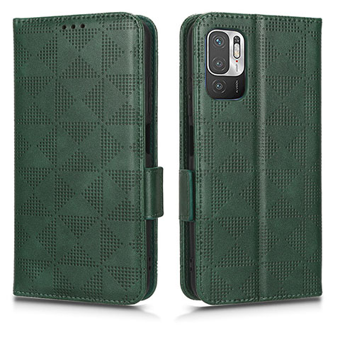 Custodia Portafoglio In Pelle Cover con Supporto C02X per Xiaomi Redmi Note 10 5G Verde