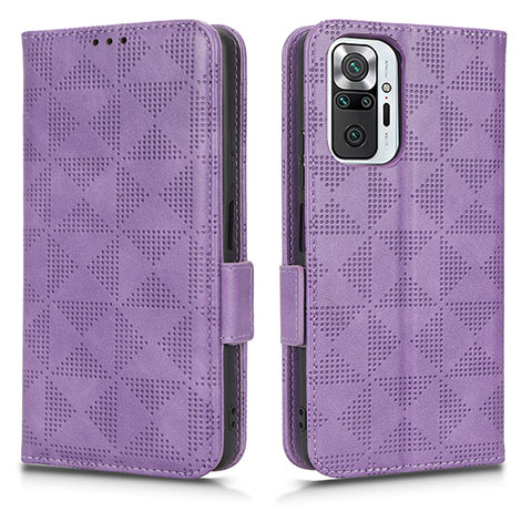 Custodia Portafoglio In Pelle Cover con Supporto C02X per Xiaomi Redmi Note 10 Pro Max Viola